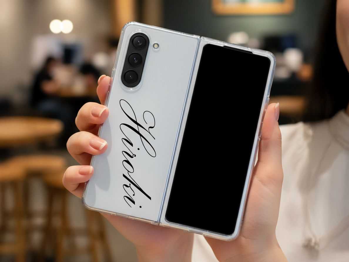オリジナル名入れ折りたたみスマホケース