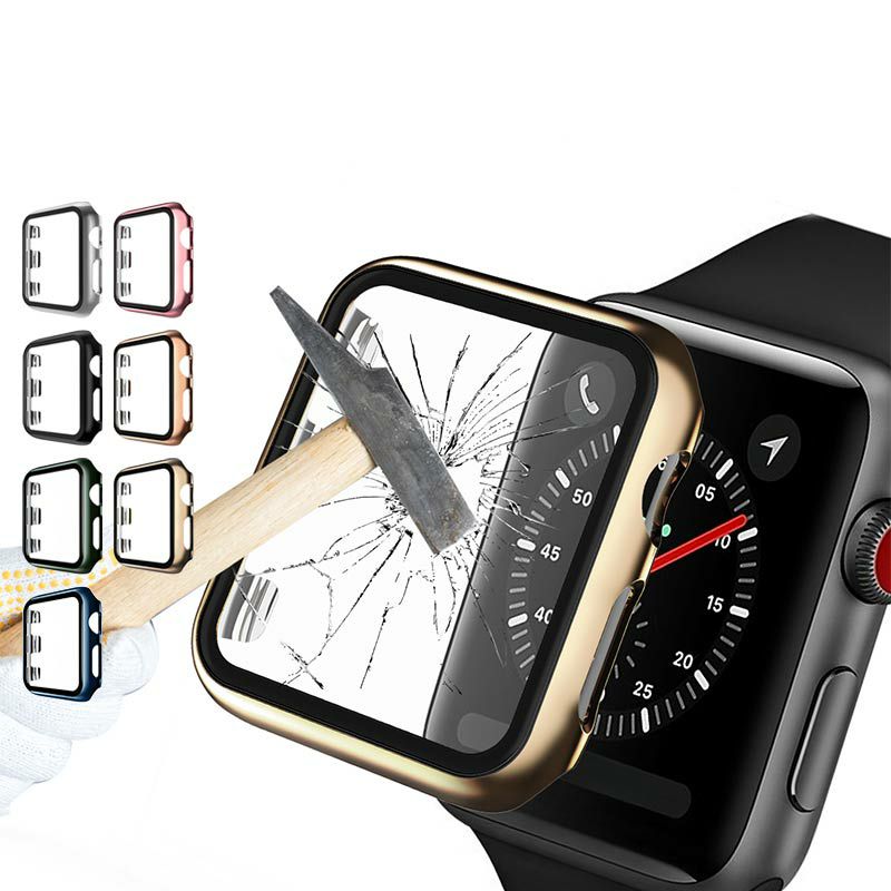 アップルウォッチ カバー【9Hガラス付き メッキ風カバー】Apple Watch 